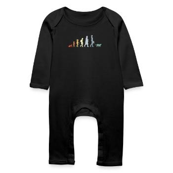 Evolution of a cat lover - Baby Organic Romper - black - Front
