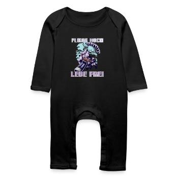 Fly High, Live Free - Paragliding Saying - Baby Organic Romper - black - Front