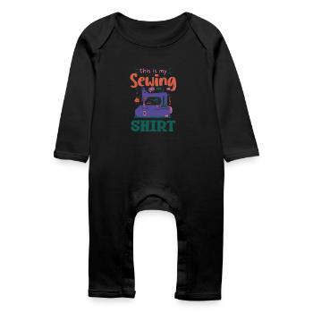 This Is My Sewing Shirt Creative Sewing - Baby Organic Romper - black - Front