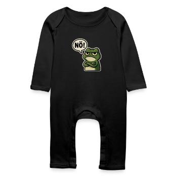 Nope Frog – Annoyed & Funny - Baby Organic Romper - black - Front