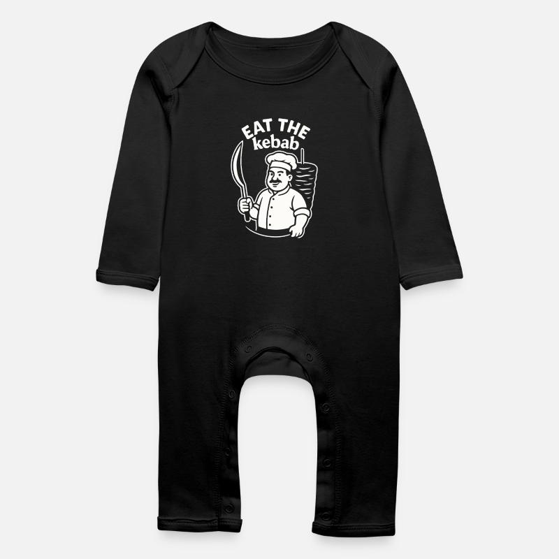 Döner Essen Spruch - Baby Bio Strampler - Schwarz