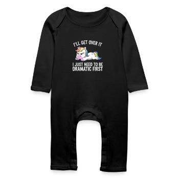 Je vais m’en remettre, je dois d’abord être dramatique - Grenouillère bio Bébé - noir - Devant