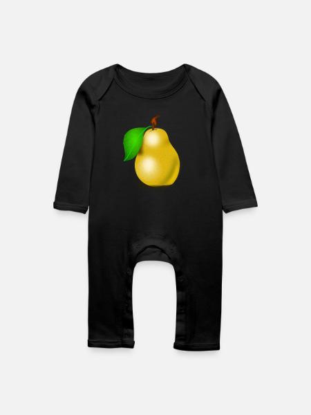 Birne - Baby Bio Strampler - Schwarz