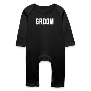 Bräutigam Cool Matching Paar Hochzeitsfeier Hochzeit - Baby Bio Strampler - Schwarz - Vorne