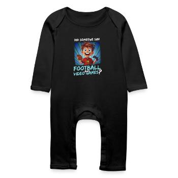 11th Birthday Football and Gaming for 11 Year Olds - Baby Organic Romper - black - Front