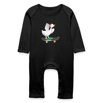Skater canard - Grenouillère bio Bébé - noir - Devant