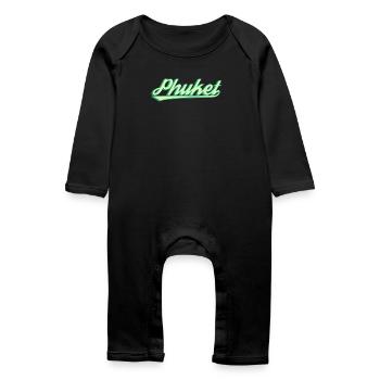 Écriture côtière rétro de Phuket - Grenouillère bio Bébé - noir - Devant