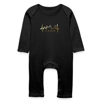 Florence Skyline Italy Heartbeat I Love Firenze - Baby Organic Romper - black - Front