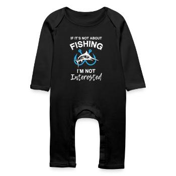 S’il ne s’agit pas de pêche, je ne suis pas intéressé - Grenouillère bio Bébé - noir - Devant