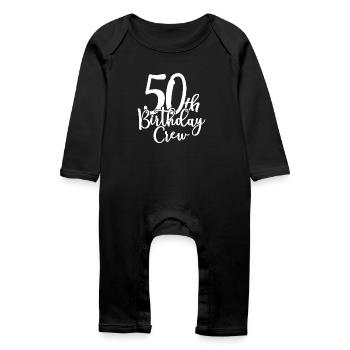 50th Birthday Crew - 50 Years Old Birthday Party - Baby Organic Romper - black - Front