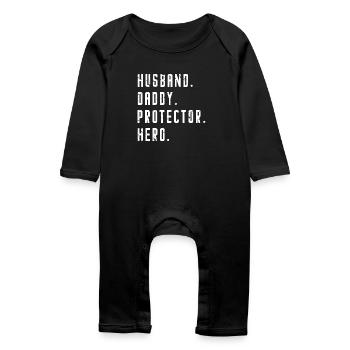 Mari Daddy Protector Hero - Fête des Pères - Grenouillère bio Bébé - noir - Devant