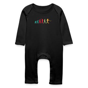 Évolution du basket-ball - Grenouillère bio Bébé - noir - Devant