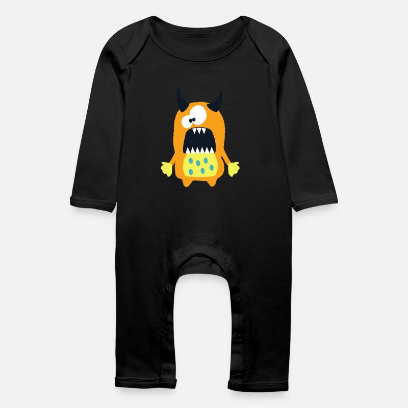 Monstre Hannah - monstre brun doux - Grenouillère bio Bébé - noir