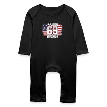 San Diego - Grenouillère bio Bébé - noir - Devant