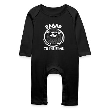 Baaad To The Bone Funny Black Sheep - Baby Organic Romper - black - Front