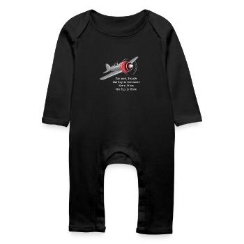 Pilot Luftfahrt Flugzeug Fliegen Geschenk - Baby Bio Strampler - Schwarz - Vorne