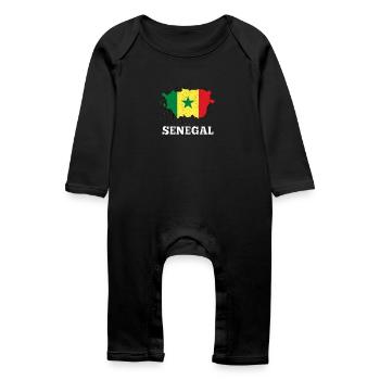 Splash Sénégal football équipe cadeau idée cadeau - Grenouillère bio Bébé - noir - Devant