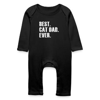 Best Cat Dad Ever - Awesome Gift For Cat Lover - Baby Organic Romper - black - Front