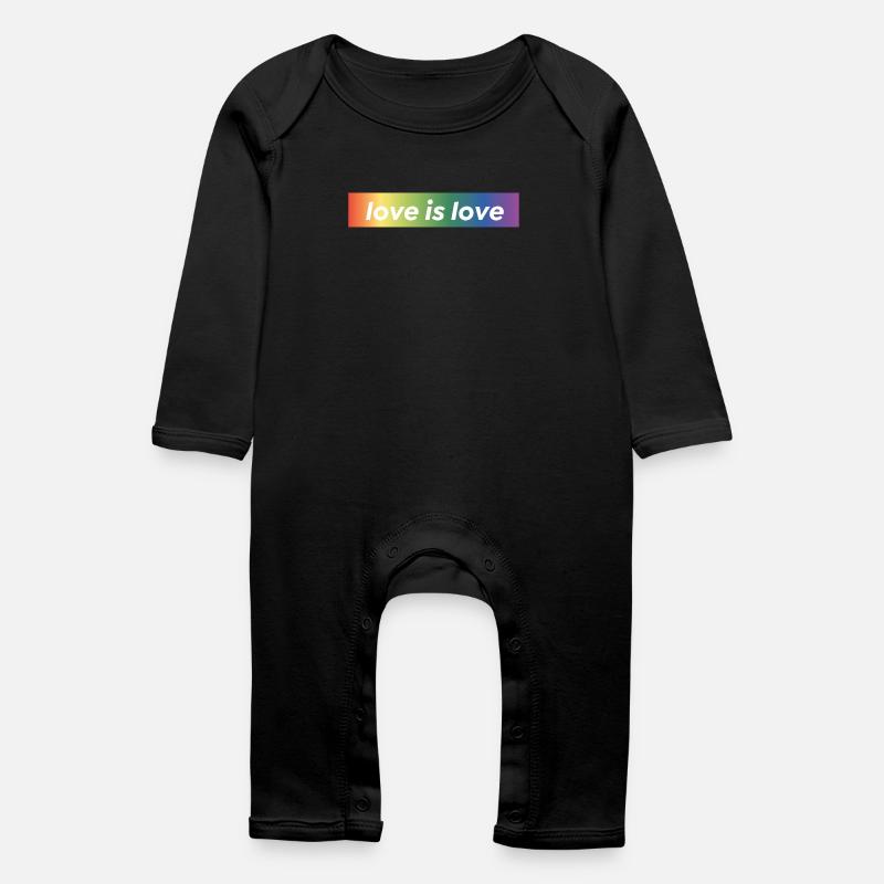 LOVE IS LOVE - Grenouillère bio Bébé - noir