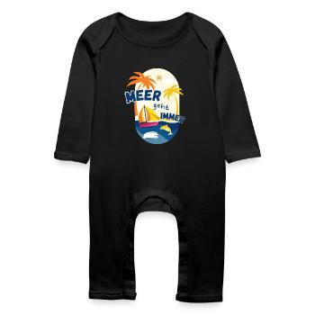La mer fonctionne toujours - Grenouillère bio Bébé - noir - Devant