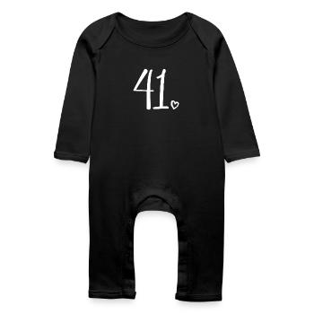 Numéro mignon 41, 41 ans, 41e cadeau d'anniversaire - Grenouillère bio Bébé - noir - Devant
