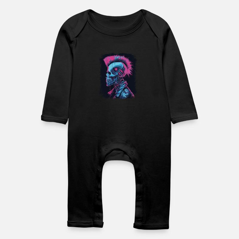 Horror Punk Zombie cyborg - Baby Bio Strampler - Schwarz