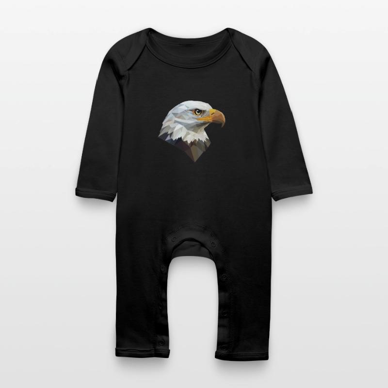 Conception de logo Eagle Head Low Poly Art Grenouillère bio Bébé