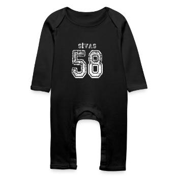 58 Sivas Türkisches Nummernschild als Geschenk - Baby Bio Strampler - Schwarz - Vorne