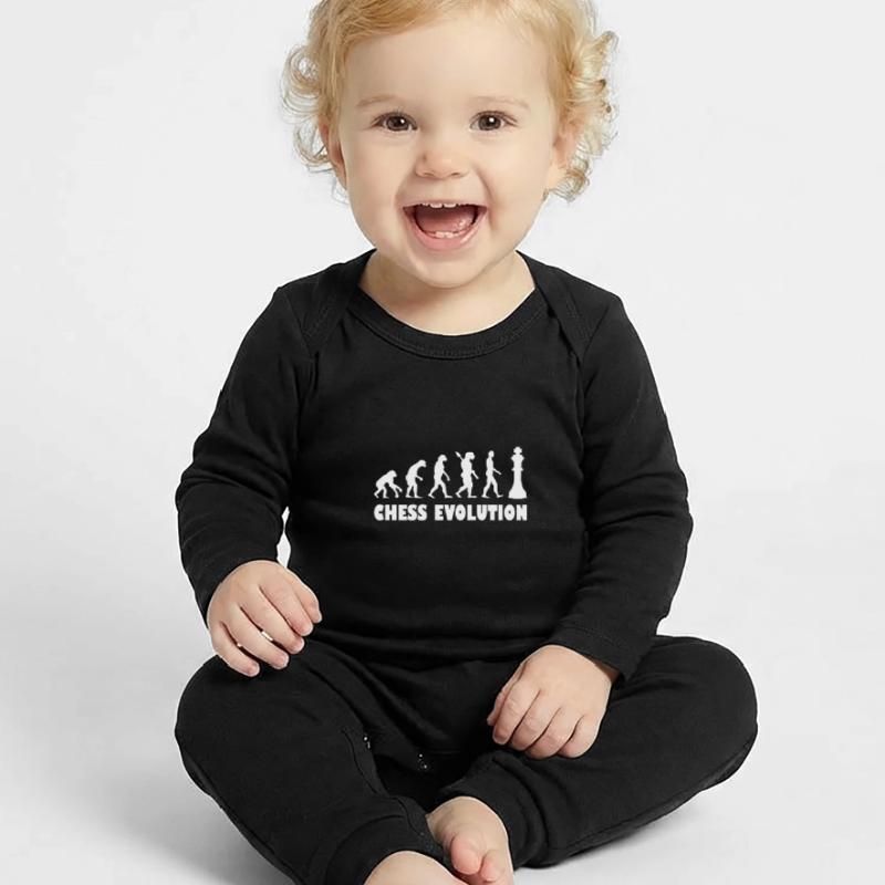 Chess Evolution - White Baby Organic Romper