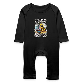 I Remember About Bees - Save the Bees / Bees lover - Baby Organic Romper - black - Front