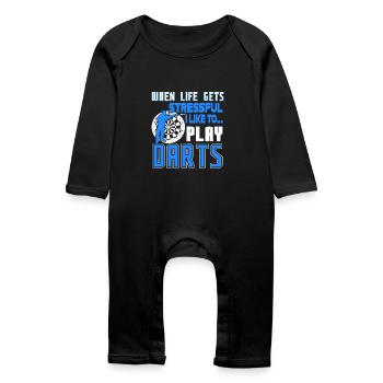 Darts I Like To Play Darts - Baby Organic Romper - black - Front