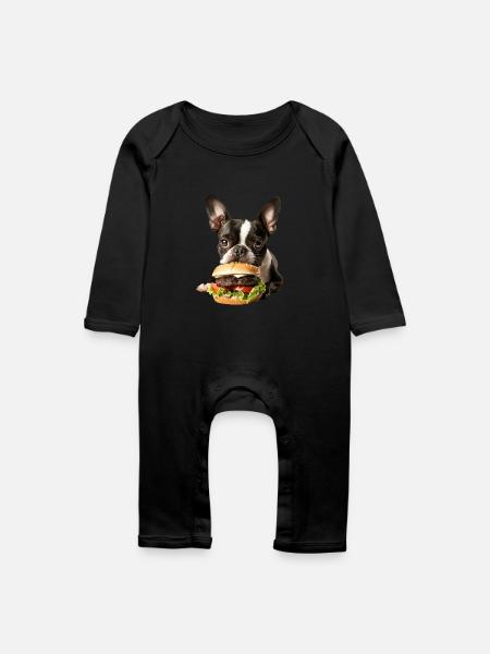 Boston Terrier - Baby Bio Strampler - Schwarz