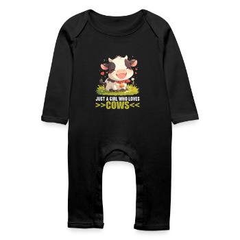 Kühe Kuh - Baby Bio Strampler - Schwarz - Vorne