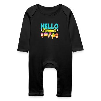 Hello Summer Cream Lover Design - Baby Organic Romper - black - Front