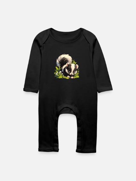 Stinktiere Stinktier - Baby Bio Strampler - Schwarz