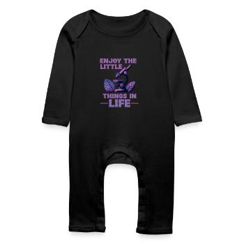 Profitez des petites choses de la vie Microscope - Grenouillère bio Bébé - noir - Devant