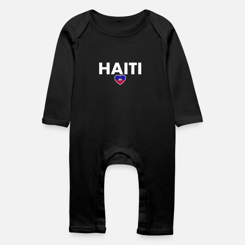 Haïti Drapeau haïtien Haïtien - Grenouillère bio Bébé - noir
