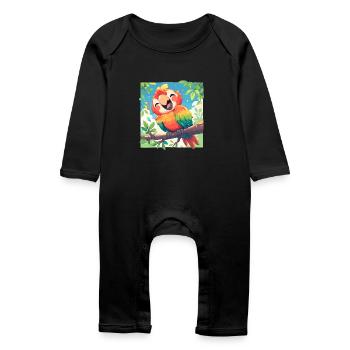 L’ère de l’ara - Grenouillère bio Bébé - noir - Devant
