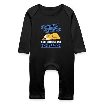 body chill haha i piss me - Baby Organic Romper - black - Front