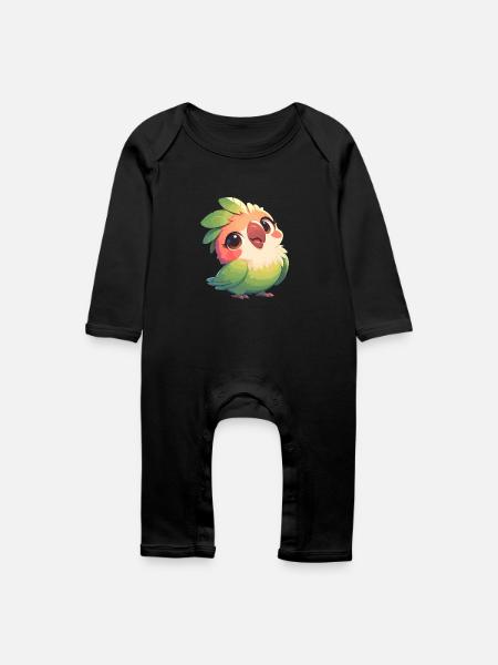 Papageie Papagei - Baby Bio Strampler - Schwarz