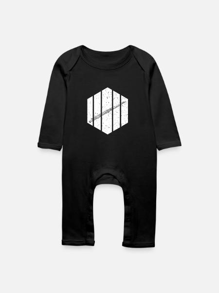 Flötist Querflöte - Baby Bio Strampler - Schwarz