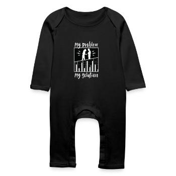 Statisticien Mon problème Ma solution Pictogramme Maman - Grenouillère bio Bébé - noir - Devant