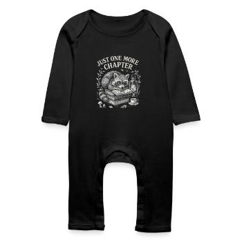 Bookworm: Only one more chapter - Baby Organic Romper - black - Front