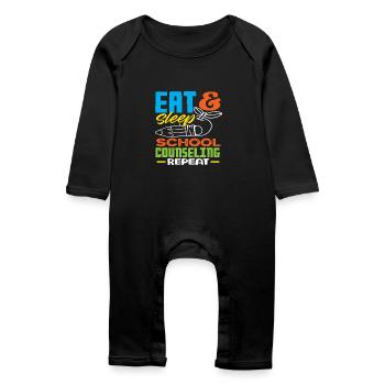 Eat Sleep School Counseling Repeat Motivation - Baby Organic Romper - black - Front