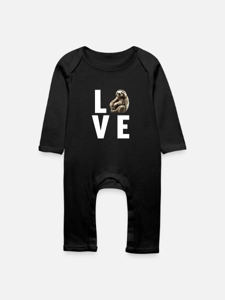 Faultiere Faultier - Baby Bio Strampler - Schwarz