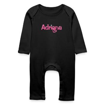 Adriana Name Balloon Font - Baby Organic Romper - black - Front