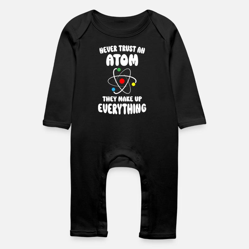 Never Trust An Atom - Baby Organic Romper - black