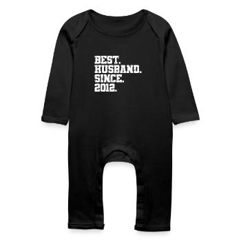 Meilleur mari depuis 2012, cadeau d’anniversaire de 11 ans - Grenouillère bio Bébé - noir - Devant