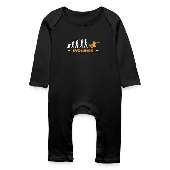 Skateboard Evolution - orange/weiss - Baby Bio Strampler - Schwarz - Vorne