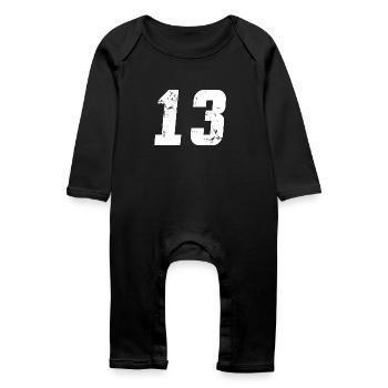 Cool Number 13 - 13 Years Old 13th Birthday Gift - Baby Organic Romper - black - Front